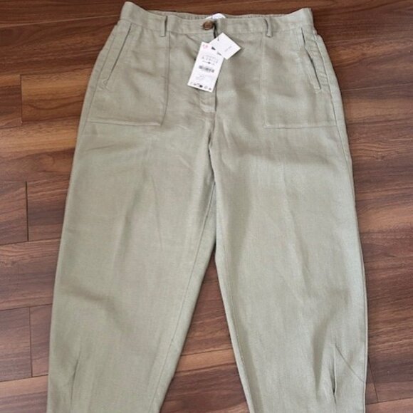 ZARA linen jogging pants, size L, * NWT * - Picture 2 of 12